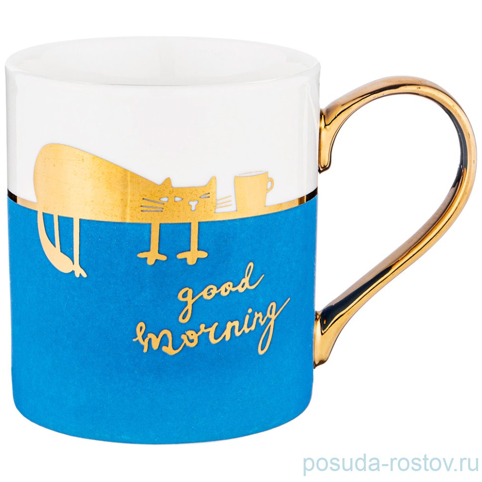 Кружка 370 мл синяя "Break time /Доброе утро" / 228768