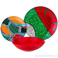 Набор тарелок 18 предметов (19, 20, 27 см) &quot;Амадеус /Красно-зелёный&quot; / 193937