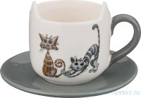 Чайная пара 210 мл 1 шт &quot;Озорные коты&quot; / 198433