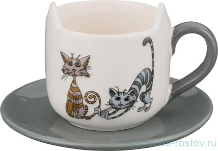 Чайная пара 210 мл 1 шт &quot;Озорные коты&quot; / 198433