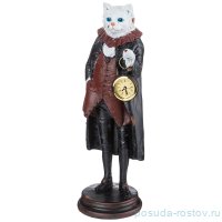 Фигурка с часами 14,5 х 14,5 х 41,5 см &quot;Английская коллекция /Кот&quot; / 272631