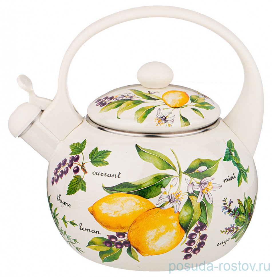 Чайник 2,2 л эмалированный со свистком "Секретные ингредиенты" / 270662