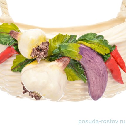 Корзина 36 см овальная с 2 ручками &quot;Овощи&quot; / 246714