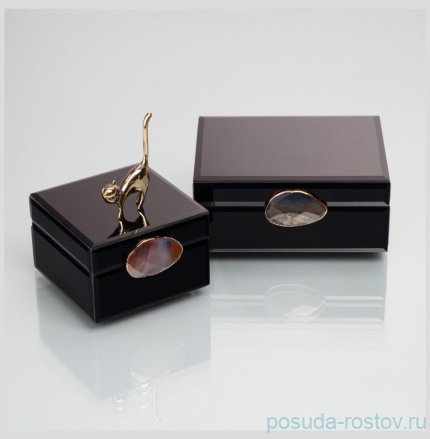 Шкатулка 19 х 16 х 8 см чёрная &quot;Granite&quot; / 231552