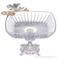 Блюдо 19 см квадратное глубокое н/н металл &quot;Dikey /Бабочка /платина&quot; / 307602