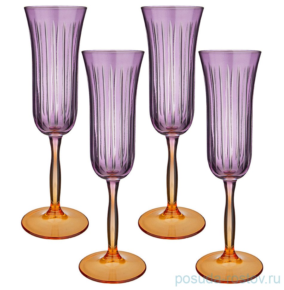 Бокалы для шампанского 175 мл 4 шт "Sicilia violet" / 328634 Бокалы для шампанского 175 мл 4 шт "Sicilia violet" / 328634