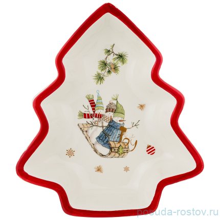 Салатник 30 х 26 х 6 см Елка &quot;Зимняя забава&quot; / 215181