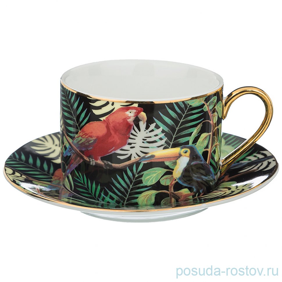 Чайная пара 180 мл 1 шт "тропические птицы" / 195032