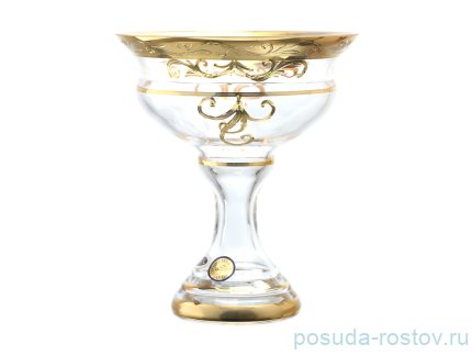 Конфетница 13 см н/н &quot;Матовая полоса /золотые завитушки 2&quot; SC / 136600