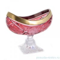 Ваза для конфет 21 см н/н Ладья &quot;Роза /Золотой кант /Розовая&quot; / 157100