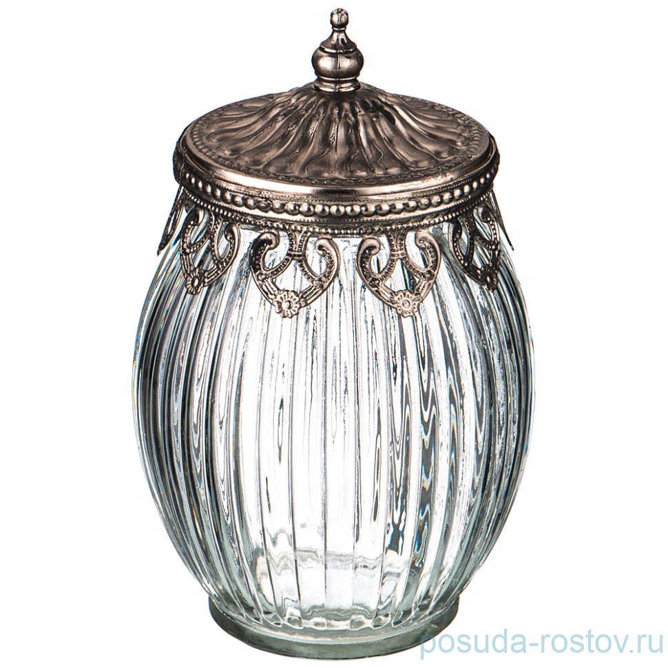 Ваза декоративная 10,5 х 15 см с металлической крышкой / 209366