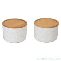 Набор банок lefard flowers story с дерев. крышкой 2 шт. 9*6,5 см 225 мл / 363075