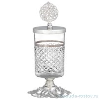 Подставка для зубочисток 5 х 5 х 11 см н/н с крышкой &quot;Dalia /серебро&quot; / 292599