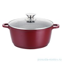 Кастрюля-сотейник 26 х 12 см с крышкой индукция 5,3 л бордовый &quot;agness&quot; / 196133