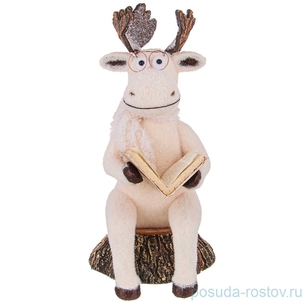 Фигурка 23 х 19 х 38 см "Лось с книгой" / 224428
