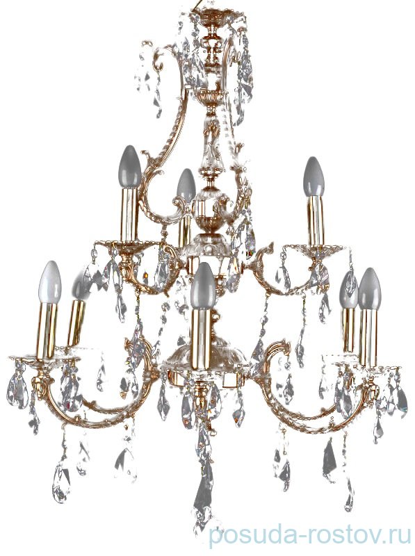 Люстра 9 рожковая 2-х ярусная "ГЛАСС ЛПС" d- 68 см, h- 87 см, вес -17 кг / 060379