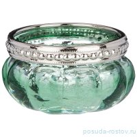 Подсвечник 6 х 6 х 3,5 см &quot;стамбул&quot; с металлическими элементами зелёный (3шт.) / 272842