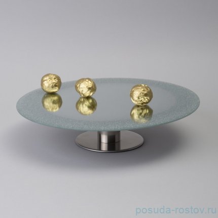 Тортовница на ножке silver mirror 30*7 см / 360477