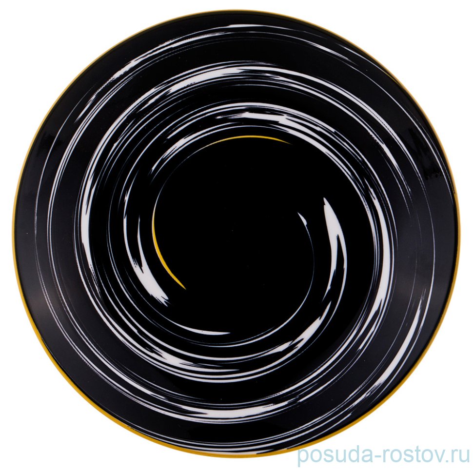 Тарелка 20 см черно-белое "Vogue /с жёлтым" / 190450