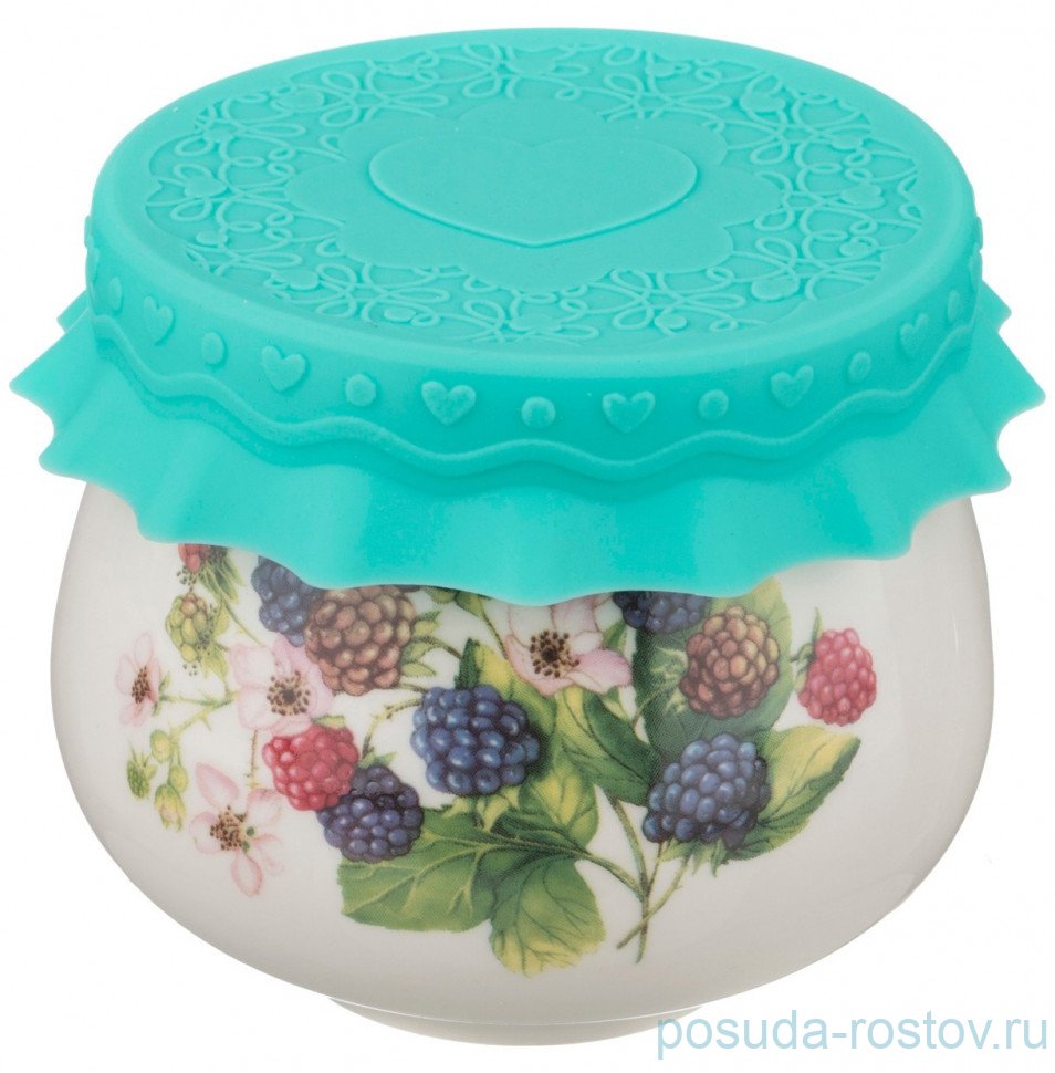 Емкость для меда/варенья 180 мл с силиконовой крышкой "Ежевика" / 198645