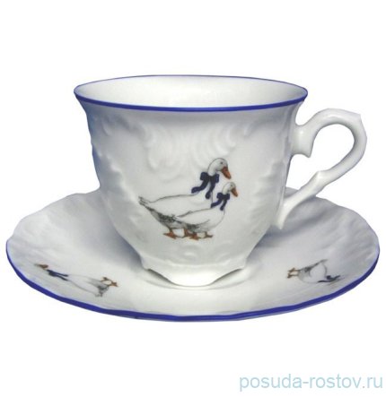 Кофейная пара 100 мл 1 шт &quot;Рококо /Гуси&quot; (блюдце 12,5 см) / 109890