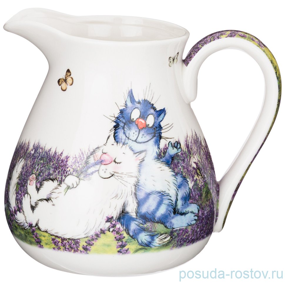Кувшин для воды 1,2 л "Синие коты /Лаванда" / 250826