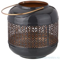 Подсвечник 20,5 х 12 х 21,5 см чёрный с ручкой / 271320