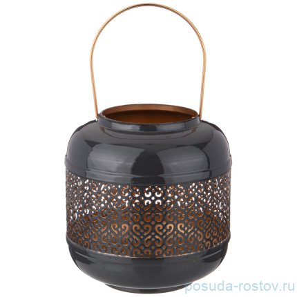 Подсвечник 20,5 х 12 х 21,5 см чёрный с ручкой / 271320