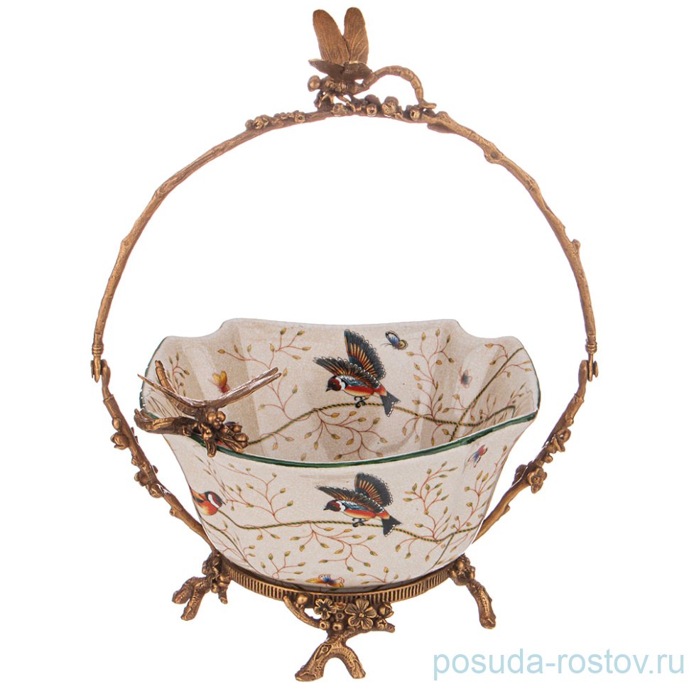 Конфетница 23,5 х 19,5 х 30 см с ручкой н/н  / 270547