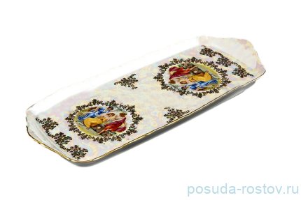 Поднос 37 см прямоугольный &quot;Корона /Аляска /Мадонна перламутр&quot; / 166656