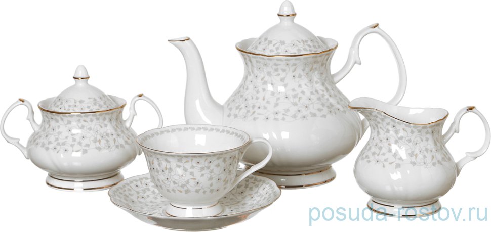 Чайный сервиз на 6 персон 15 предметов "Вивьен /Вьюнок" / 193716 Чайный сервиз на 6 персон 15 предметов "Вивьен /Вьюнок" / 193716