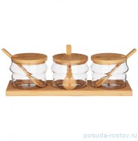 Набор банок для сыпучих продуктов 8 х 8 см с ложками на подставке 10 предметов &quot; / 290888