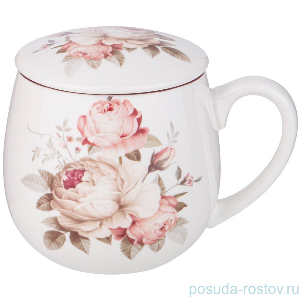 Кружка заварочная 420 мл с крышкой и металлическим ситом "Мэрибель" / 331948