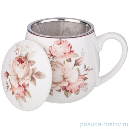 Кружка заварочная 420 мл с крышкой и металлическим ситом &quot;Мэрибель&quot; / 331948