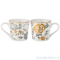 Кружка 450 мл серый &quot;Золотой цветок&quot; / 193684