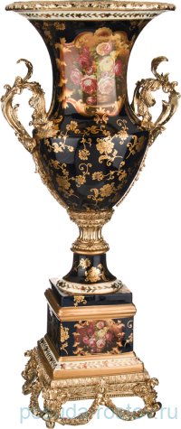 Ваза для цветов 82 см н/н чёрная &quot;Цветы /Lefard&quot; / 191208