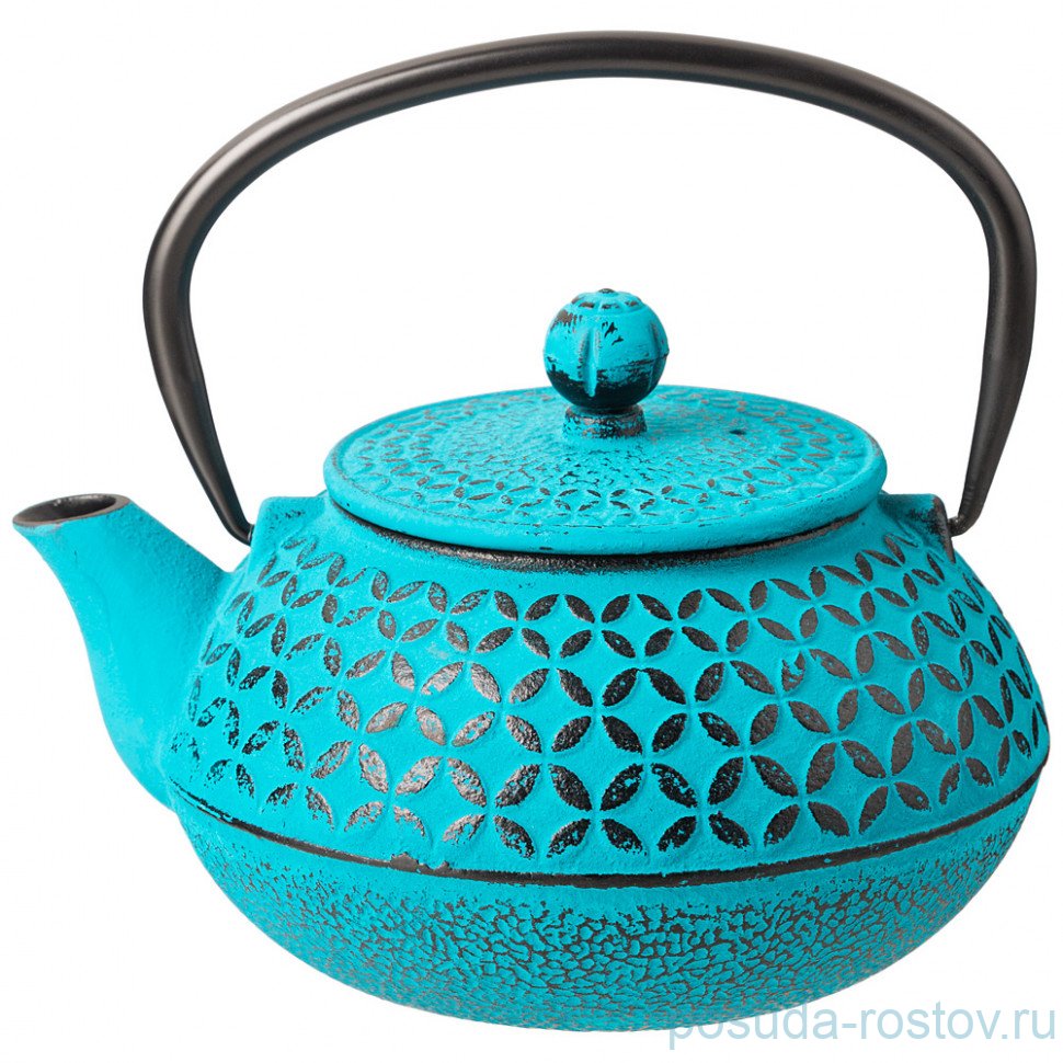 Заварочный чайник 850 мл чугунный /эмалированное покрытие внутри бирюзовый lefard / 338287