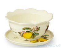 Фруктовница 25 см с подставкой &quot;Artigianato ceramico /Лимоны&quot; / 156823