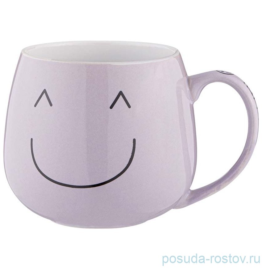 Кружка 350 мл сиреневая "веселый смайлик" / 187036 Кружка 350 мл сиреневая "веселый смайлик" / 187036