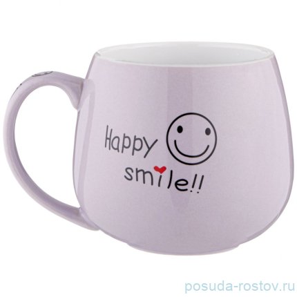 Кружка 350 мл сиреневая &quot;веселый смайлик&quot; / 187036