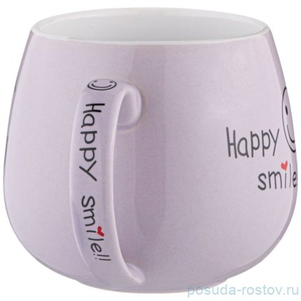 Кружка 350 мл сиреневая &quot;веселый смайлик&quot; / 187036