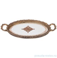 Поднос 41,4 х 23,2 х 3,5 см овальный с ручками &quot;Рококо&quot; / 313494