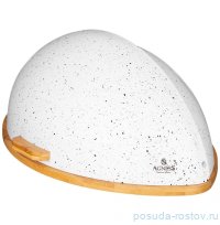 Хлебница деревянная с пластиковой крышкой белая / 313699