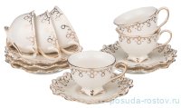 Набор кофейных пар 100 мл 6 шт &quot;Лаура /Золото&quot; (подарочная упаковка) / 194567