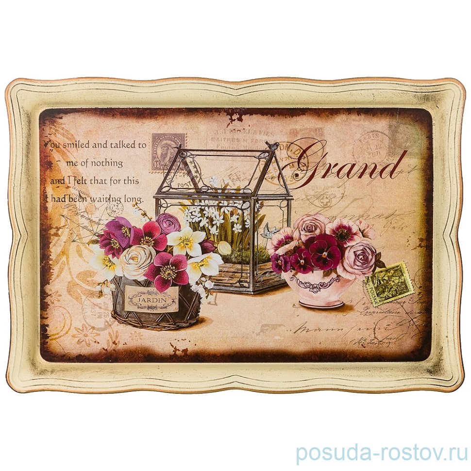 Поднос 31 х 21х 2 см прямоугольный "Старинный прованс" / 186060