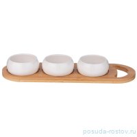 Набор соусников 3 шт на деревянной подставке 33,3 х 10,4 х 1,2 см с ручкой &quot;Native&quot; / 337622