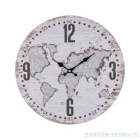 Часы настенные 33,8 х 33,8 см круглые &quot;Карта&quot; / 349759