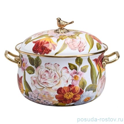 Кастрюля 18 см с крышкой эмалированная 2,8 л &quot;Фландрия&quot; / 368686