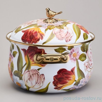 Кастрюля 18 см с крышкой эмалированная 2,8 л &quot;Фландрия&quot; / 368686