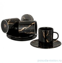 Набор чайных пар 220 мл 4 шт &quot;fantasy /чёрное&quot; / 206096